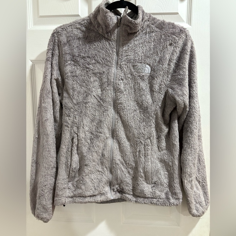 Fuzzy North Face Zip Up Jacket in size small